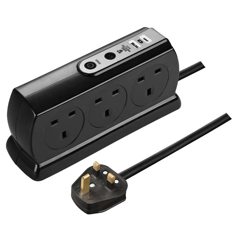 Masterplug SRGDSUAC2062PB 6 Socket 2M Surge+Switched Extension w USB A+C - Image 8
