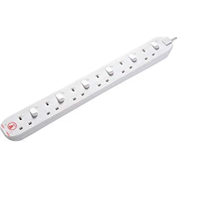Masterplug SWSRG62N-MPA Switch w Surge+LED 6 Socket 2m (White)