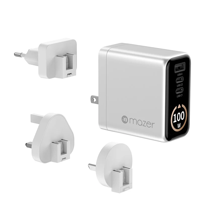 Mazer M-Ai-G100W-V7-SV/AiPrestige GaN PD100W 2C1A Travel Plugs (Silver) - Image 2