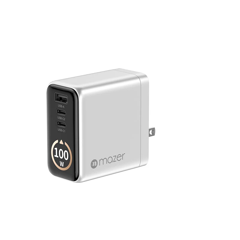 Mazer M-Ai-G100W-V7-SV/AiPrestige GaN PD100W 2C1A Travel Plugs (Silver) - Image 5