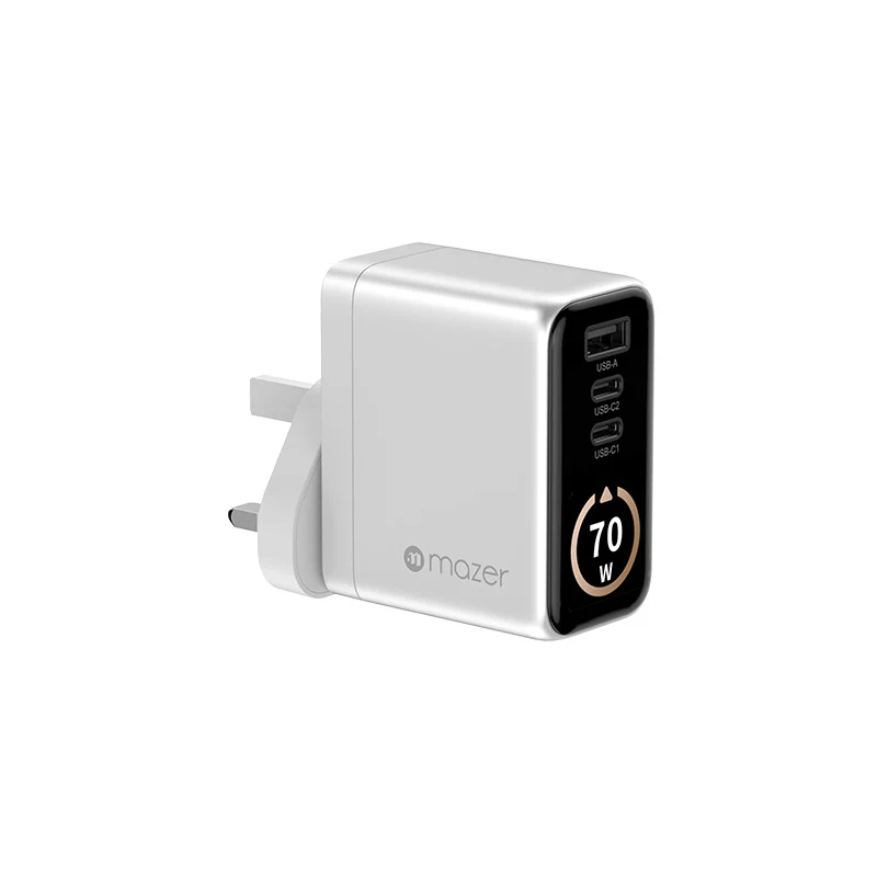 Mazer M-Ai-G70W-V7-SV/AiPrestige GaN PD70W 2C1A Travel Plugs (Silver) - Image 5