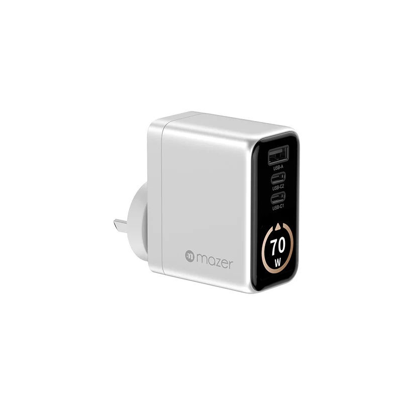 Mazer M-Ai-G70W-V7-SV/AiPrestige GaN PD70W 2C1A Travel Plugs (Silver) - Image 6