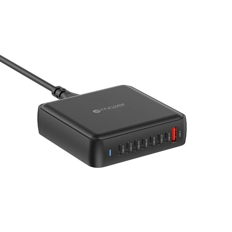 Mazer M-D170W-V5-BK PD170W 8Ports (7C1A) Desktop Charger with 1.5M Power Cable (Black) - Image 3