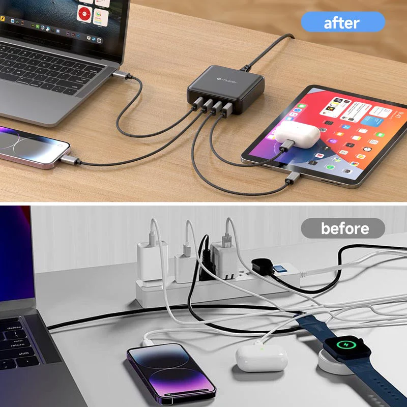 Mazer M-D170W-V5-BK PD170W 8Ports (7C1A) Desktop Charger with 1.5M Power Cable (Black) - Image 9
