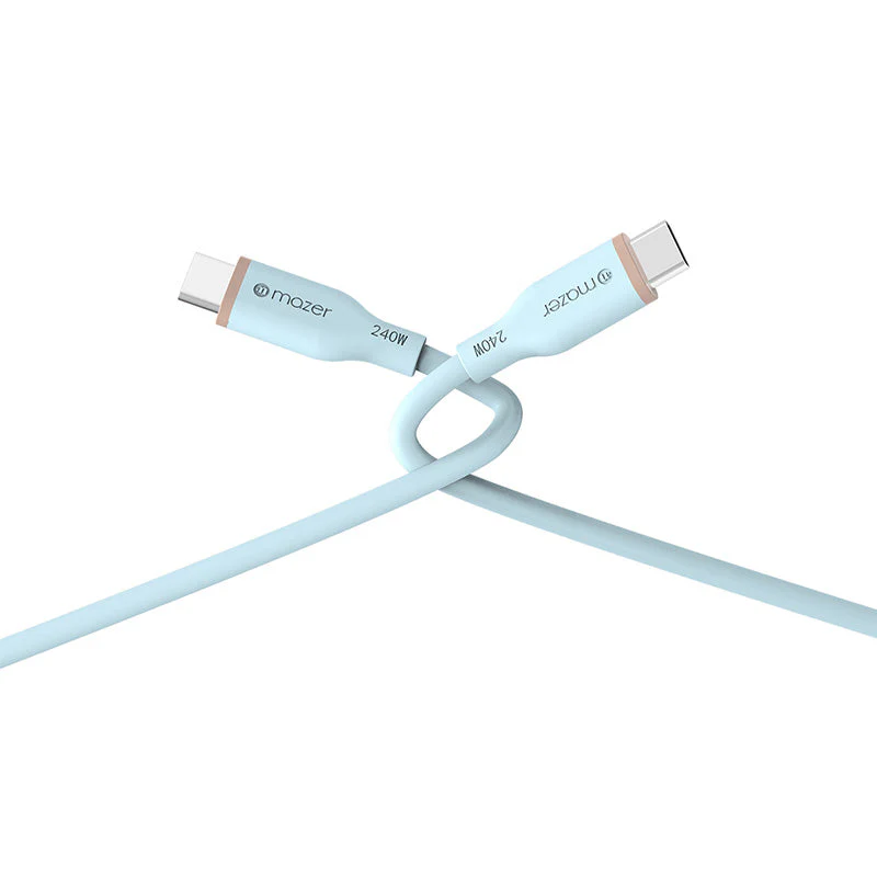 Mazer M-FLEX-C2240-BL LINK 3 Flex 240W USB-C to C Cable 2M (Blue) - Image 2
