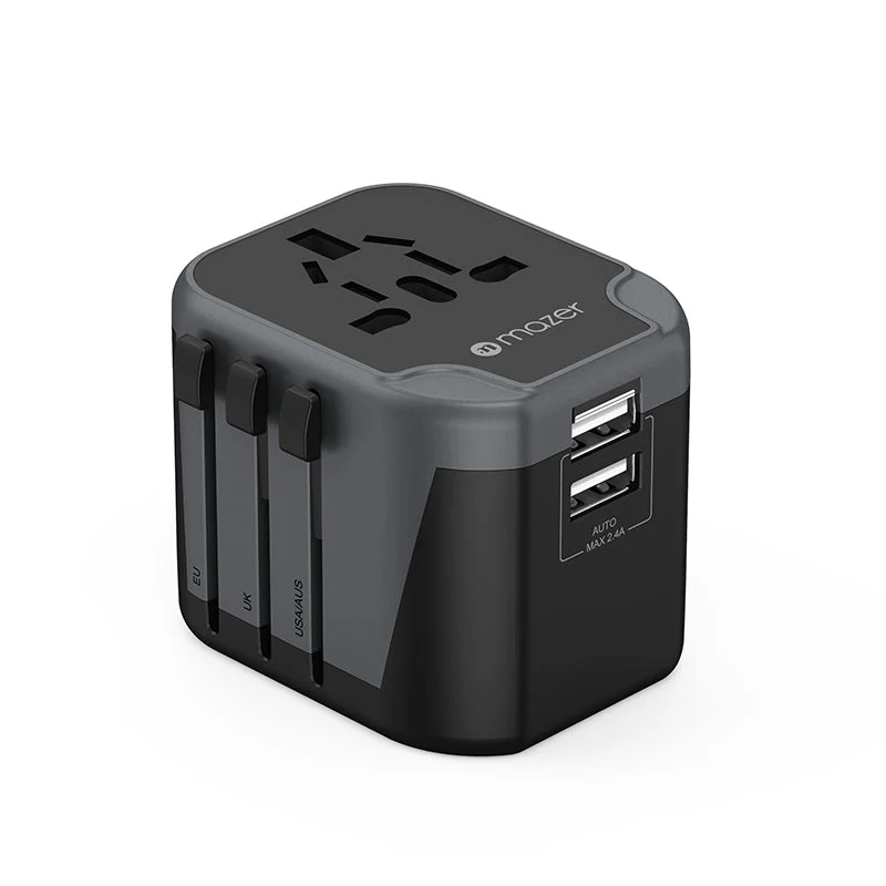 Mazer M-IFTravel120-GY 2 USB-A 12W World Travel Charger (Grey)