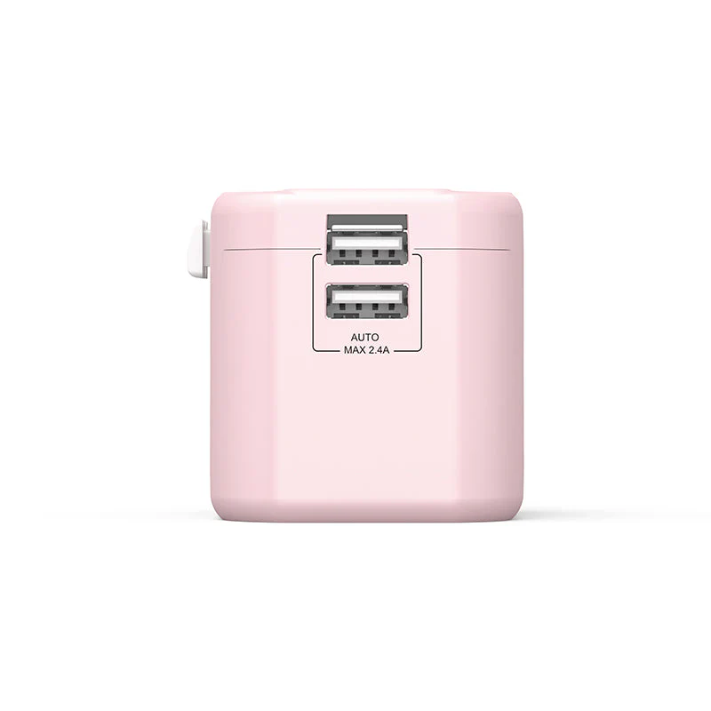 Mazer M-IFTravel120-PK 2 USB-A 12W World Travel Charger (Pink) - Image 4