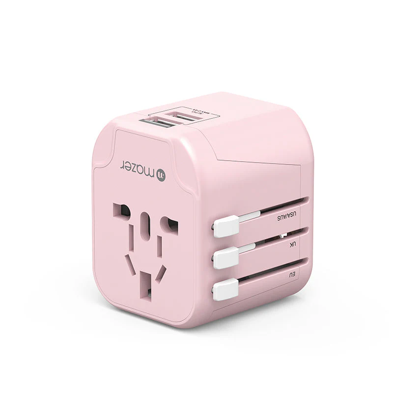 Mazer M-IFTravel120-PK 2 USB-A 12W World Travel Charger (Pink) - Image 5