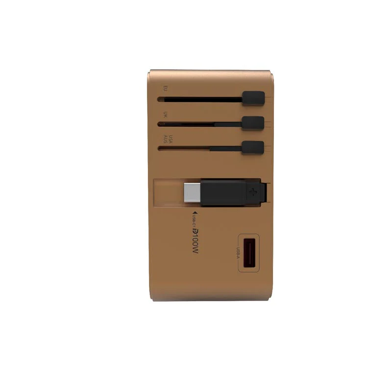 Mazer M-IFTravel380-DT PD100W 2C1A with 1 Built-in USB-C Cable Universal Adapter (Dessert Titanium) - Image 4