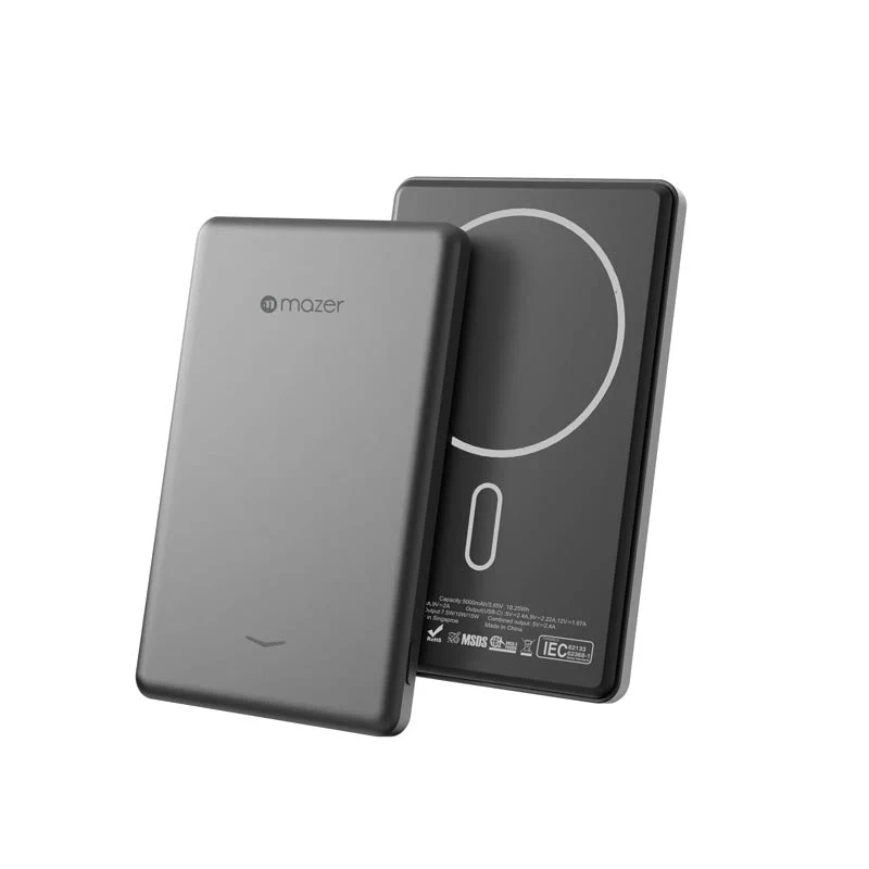 Mazer M-MagAir19-GY 5000mAh PD20W Qi2 Compatible Power Bank (Grey)