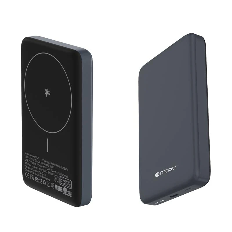 Mazer M-MagAir21-GY Qi2 Certified 15W 10K USB-C PD20W Power Bank (Grey) - Image 5