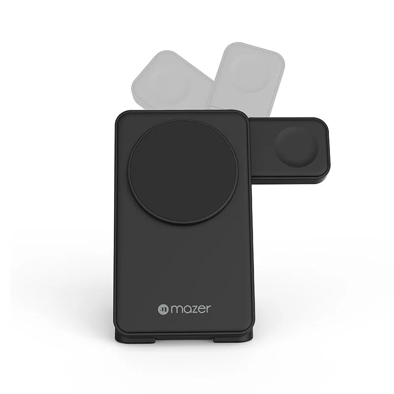 Mazer M-MagFold13S-BK Magnetic 3-in-1 Samsung Foldable Wireless Charging Stand (Black) - Image 4