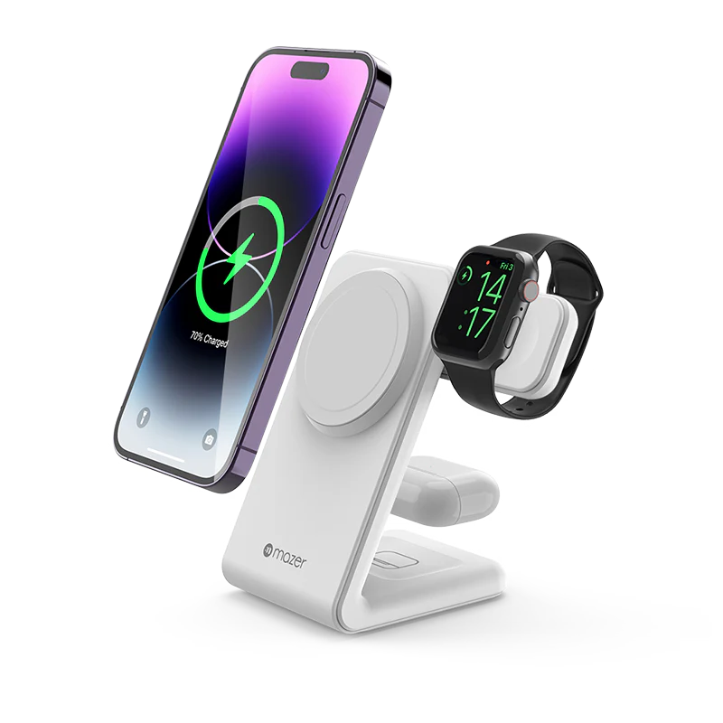 Mazer M-MagStand01-WH 3in1 MagSafe Wireless Charging Stand (White)