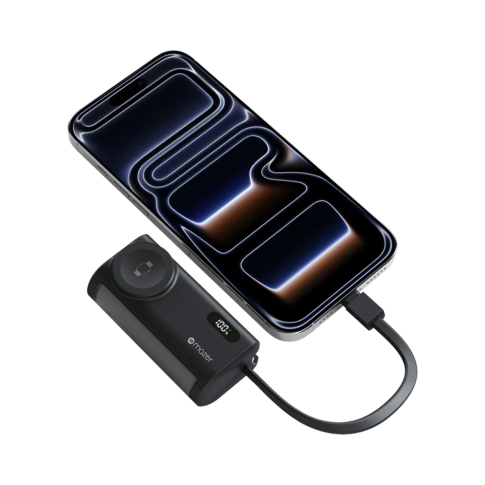 Mazer M-PC5.0W PowerCharge Pocket 2 5,000 mAh PD20W with Apple Watch Charger PB (CCC Certified) - Black Grey - Image 4