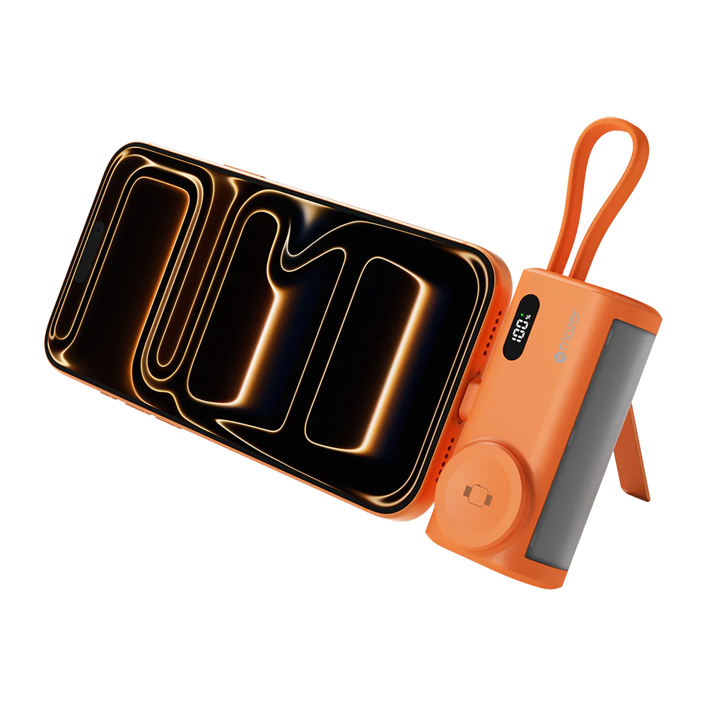 Mazer M-PC5.0W PowerCharge Pocket 2 5,000 mAh PD20W with Apple Watch Charger PB (CCC Certified) - Cosmic Orange - Image 2