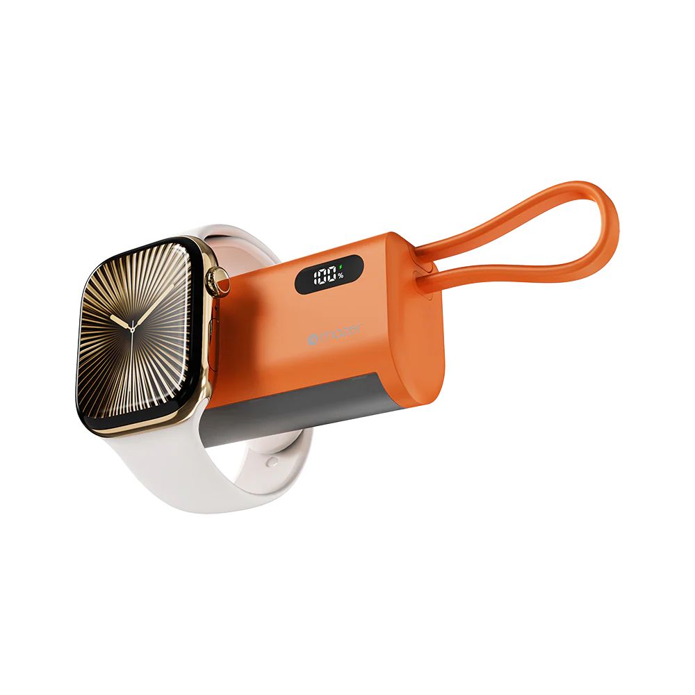 Mazer M-PC5.0W PowerCharge Pocket 2 5,000 mAh PD20W with Apple Watch Charger PB (CCC Certified) - Cosmic Orange - Image 3