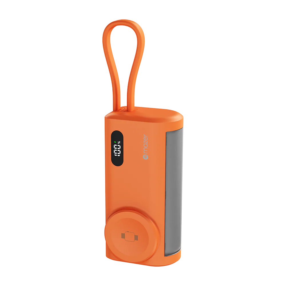 Mazer M-PC5.0W PowerCharge Pocket 2 5,000 mAh PD20W with Apple Watch Charger PB (CCC Certified) - Cosmic Orange - Image 5