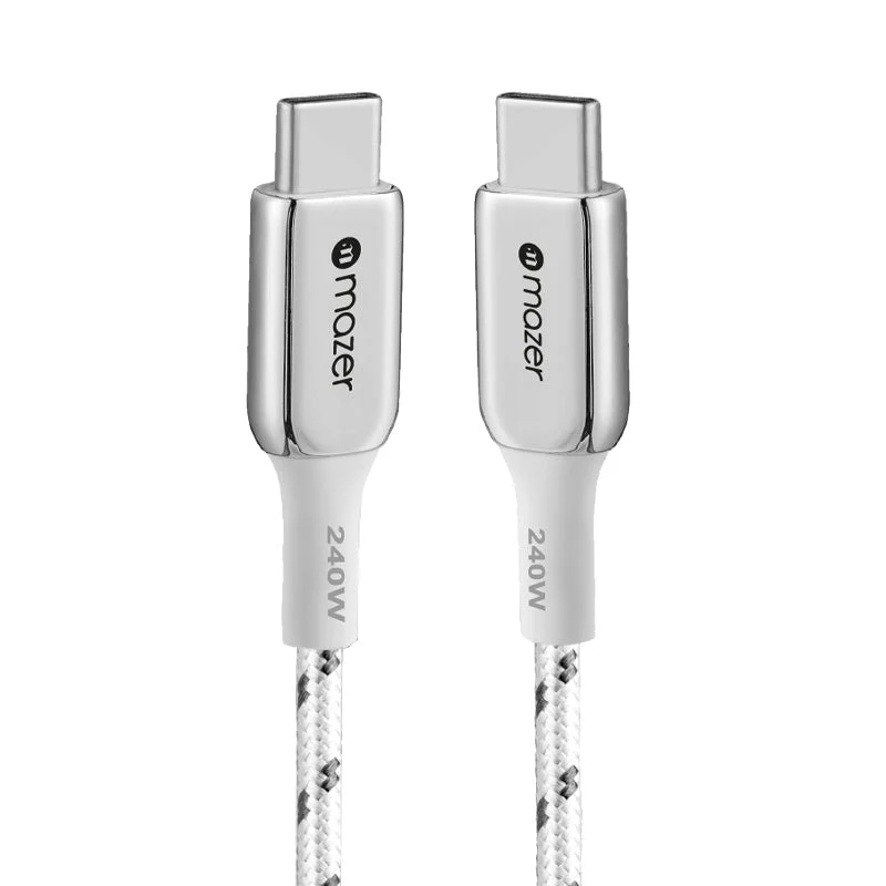 Mazer M-PL3Pro-240C50 240W USB C to C Cable 0.5m (White) - Image 5