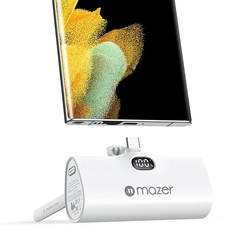 Mazer M-Pocket5.0C-WH Supermini 5000mAh PD20W USB C Power Bank (White) - Image 2