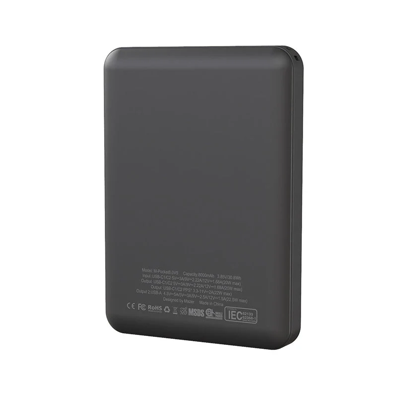 Mazer M-Pocket8.0V5-GY 8000mAh PD20W PocketCharge Powerbank (Grey) - Image 6