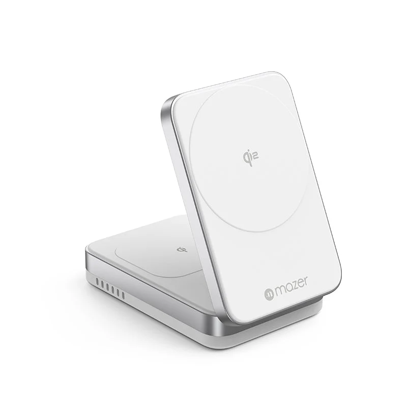 Mazer M-qi2-MagFold02-WH/Qi2 32W Wireless Foldable 2in1+USB-C PD12W Charger (White) - Image 5