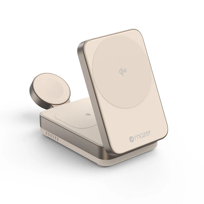 Mazer M-qi2-MagFold05-DT/Qi2 23W Foldable 3in1 Wireless Charger (Desert Titanium) - Image 5