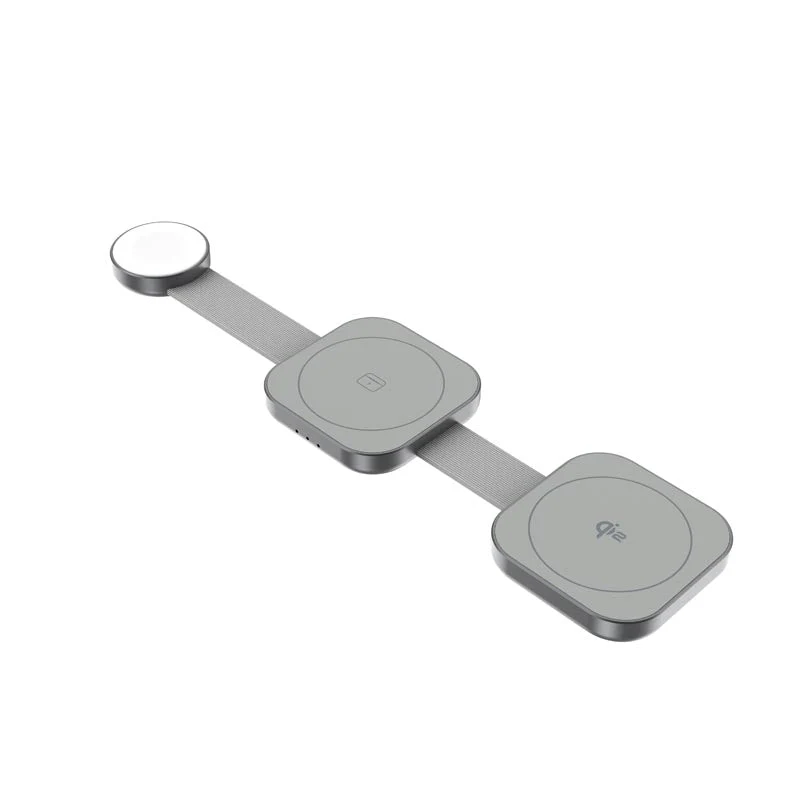 Mazer M-qi2-MagTrifold03-GY/qi2 3-in-1 Trifold Wireless Charging Pad - Grey
