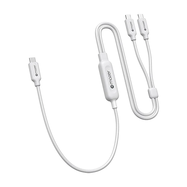 Mazer M-Scorpion-C140-LG InfiniteLink Scorpion Dual USB-C PD140W Fast Charge Cable 1.25M - Light Grey