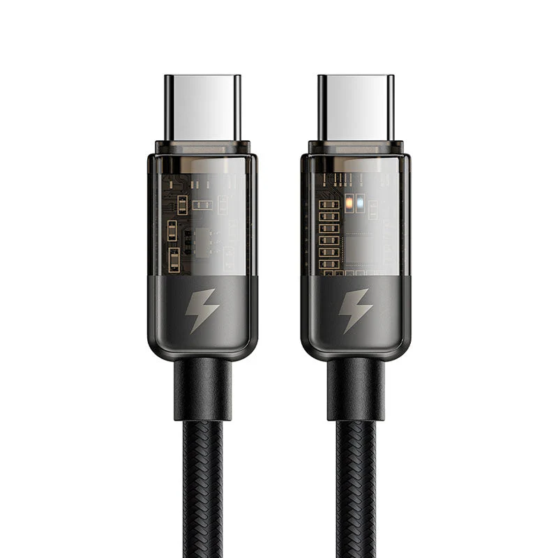Mcdodo CA-2840 Auto Power Off PD100W C-C Transparent Data Cable (1.2M) - Black - Image 2