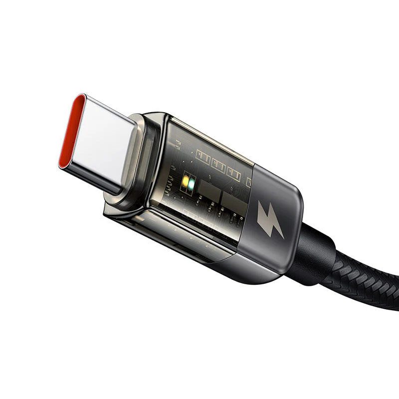 Mcdodo CA-3150 Auto Power Off 100W A-C Transparent Data Cable (1.2M) - Black