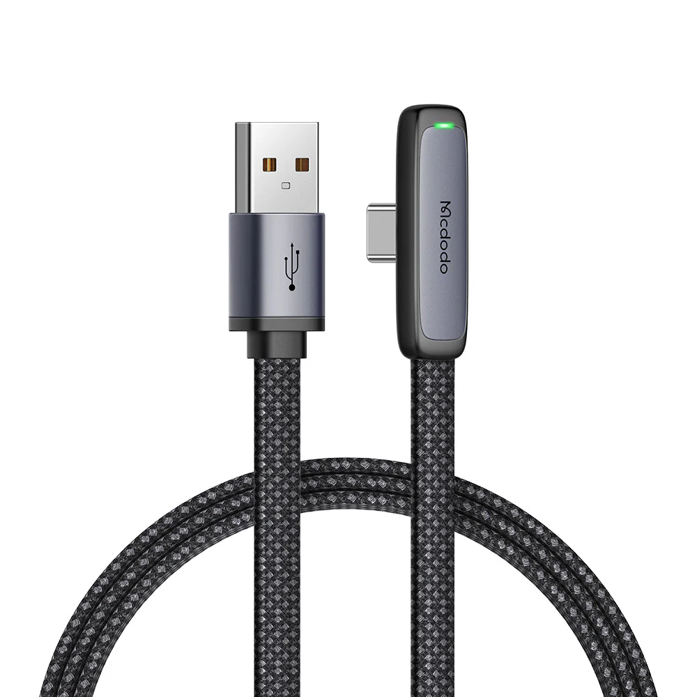 Mcdodo CA-3340 90 Degree 100W A-C Super Charge Data Cable (1.2M) - Black - Image 2