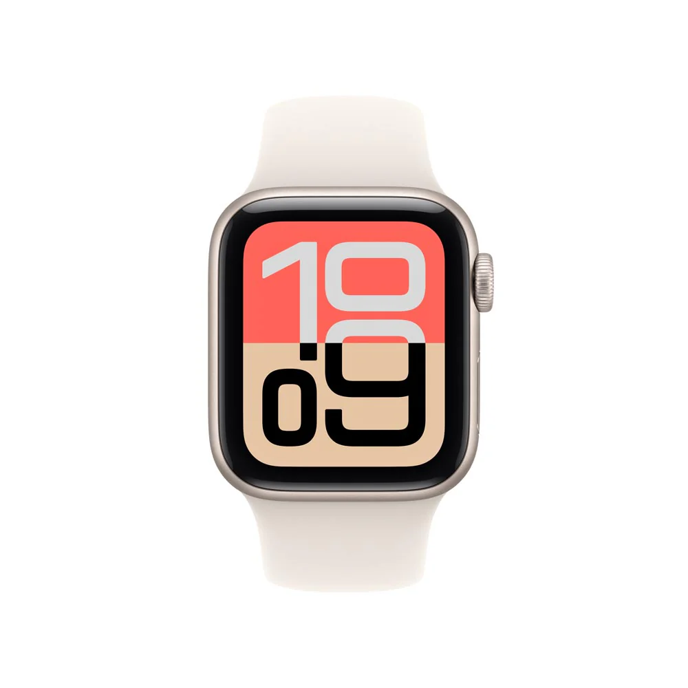Apple Watch SE 3 GPS 40mm Starlight Aluminium Case with Starlight Sport Band - S/M - Image 2