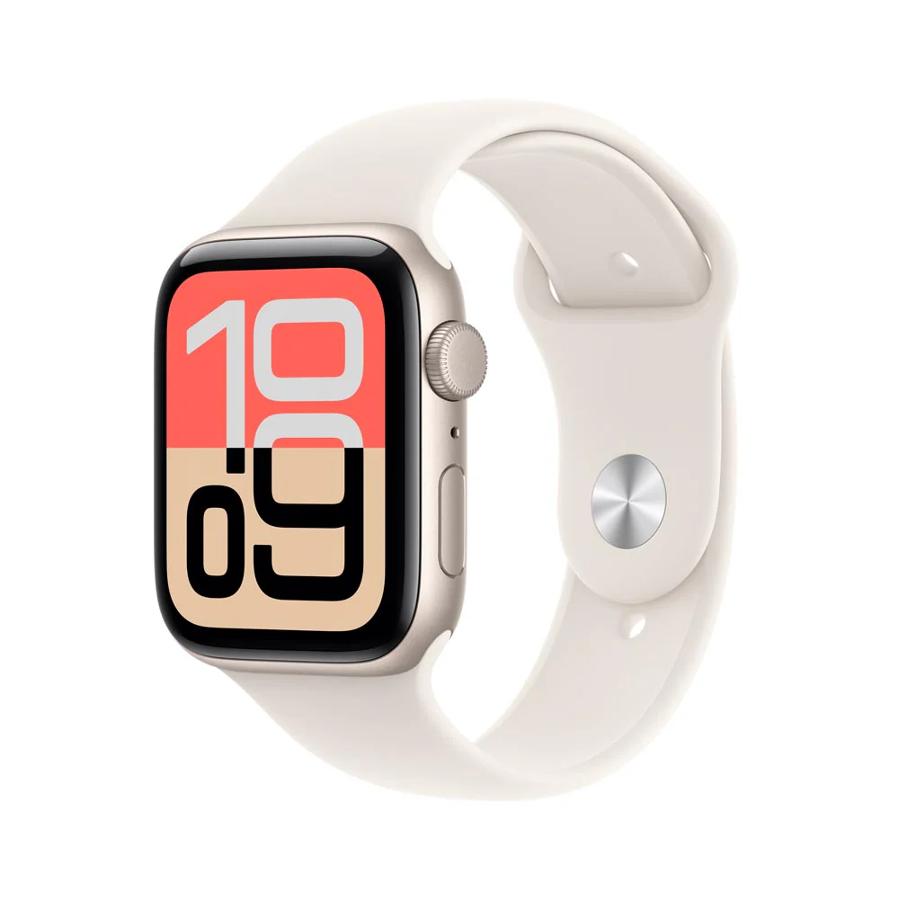 Apple Watch SE 3 GPS 44mm Starlight Aluminium Case with Starlight Sport Band - M/L