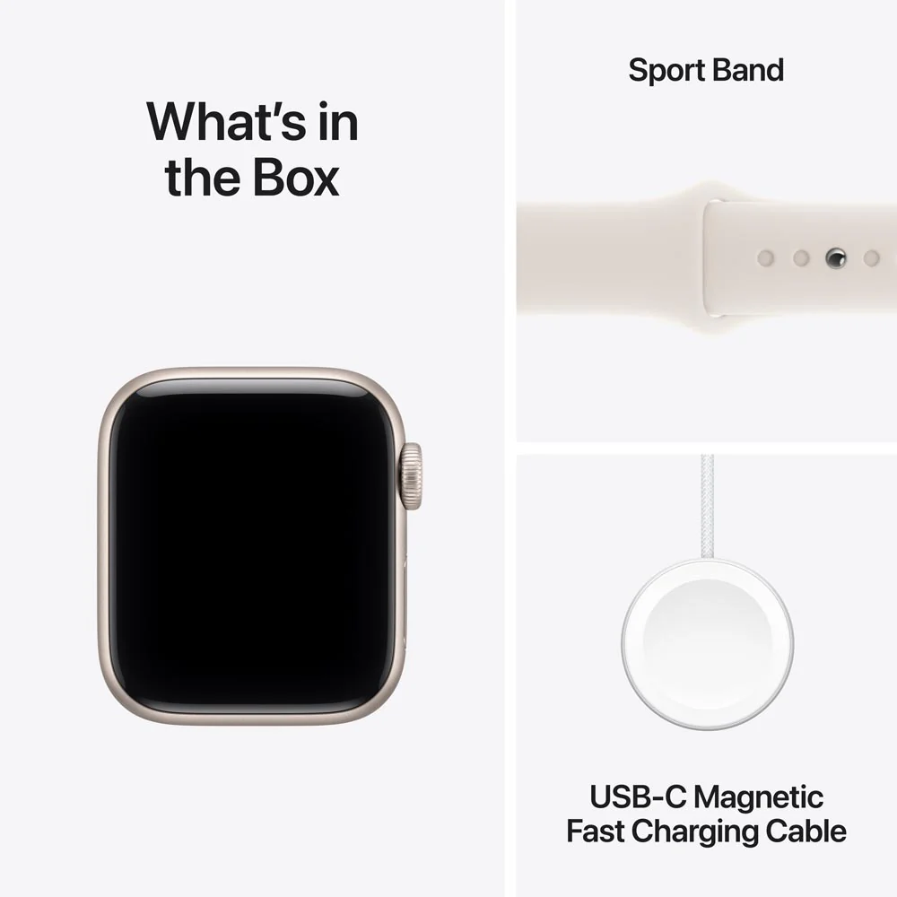 Apple Watch SE 3 GPS + Cellular 40mm Starlight Aluminium Case with Starlight Sport Band - S/M - Image 8