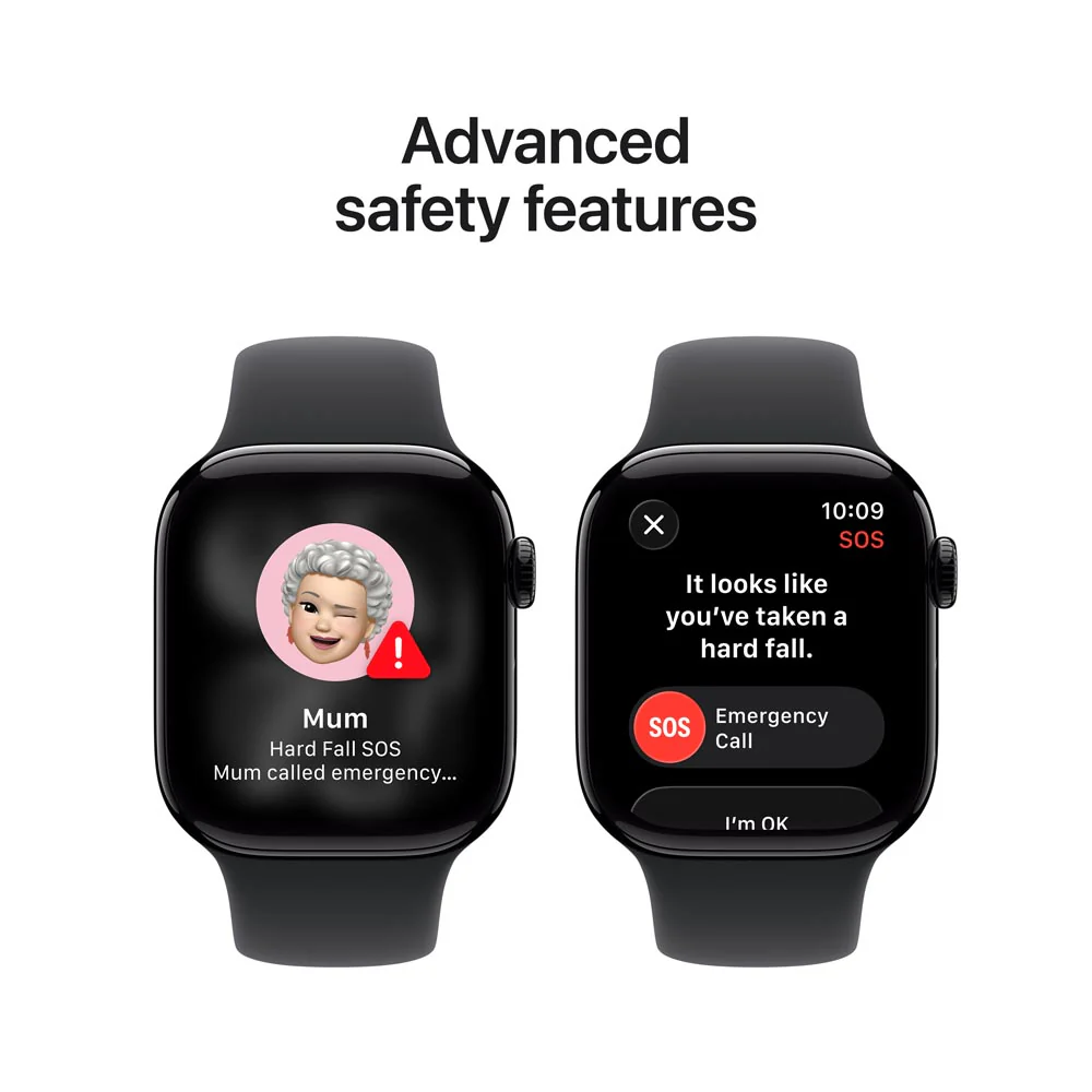 Apple Watch Series 11 GPS 42mm Jet Black Aluminium Case with Black Sport Band - S/M - Image 6