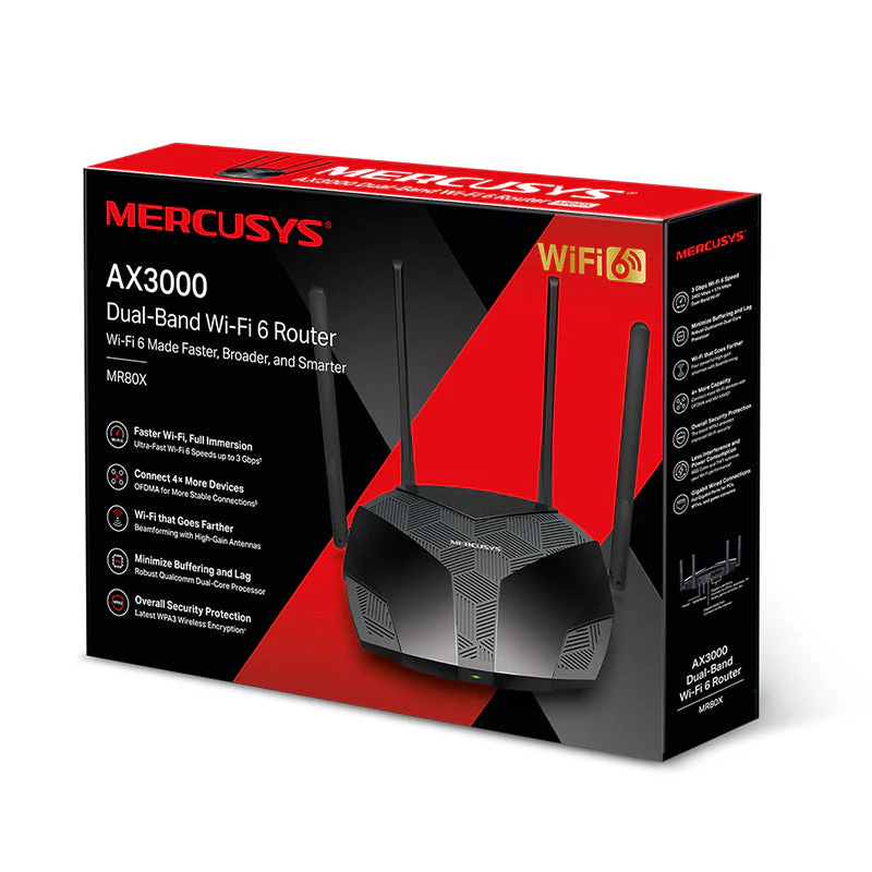 Mercusys MR80X AX3000 Dual-Band Wi-Fi 6 Router - Image 4