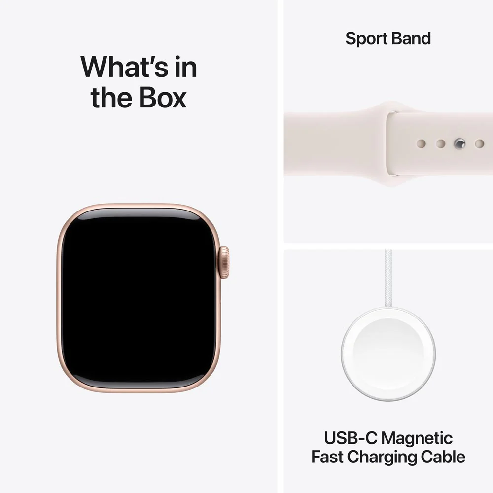 Apple Watch Series 11 GPS 42mm Rose Gold Aluminium Case with Light Blush Sport Band - S/M - Image 9