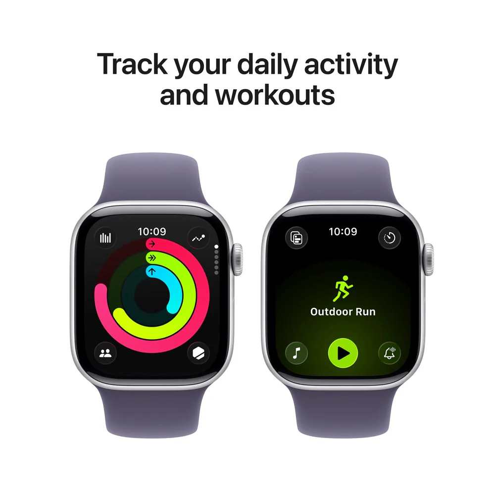 Apple Watch Series 11 GPS 42mm Silver Aluminium Case with Purple Fog Sport Band - S/M - Image 4