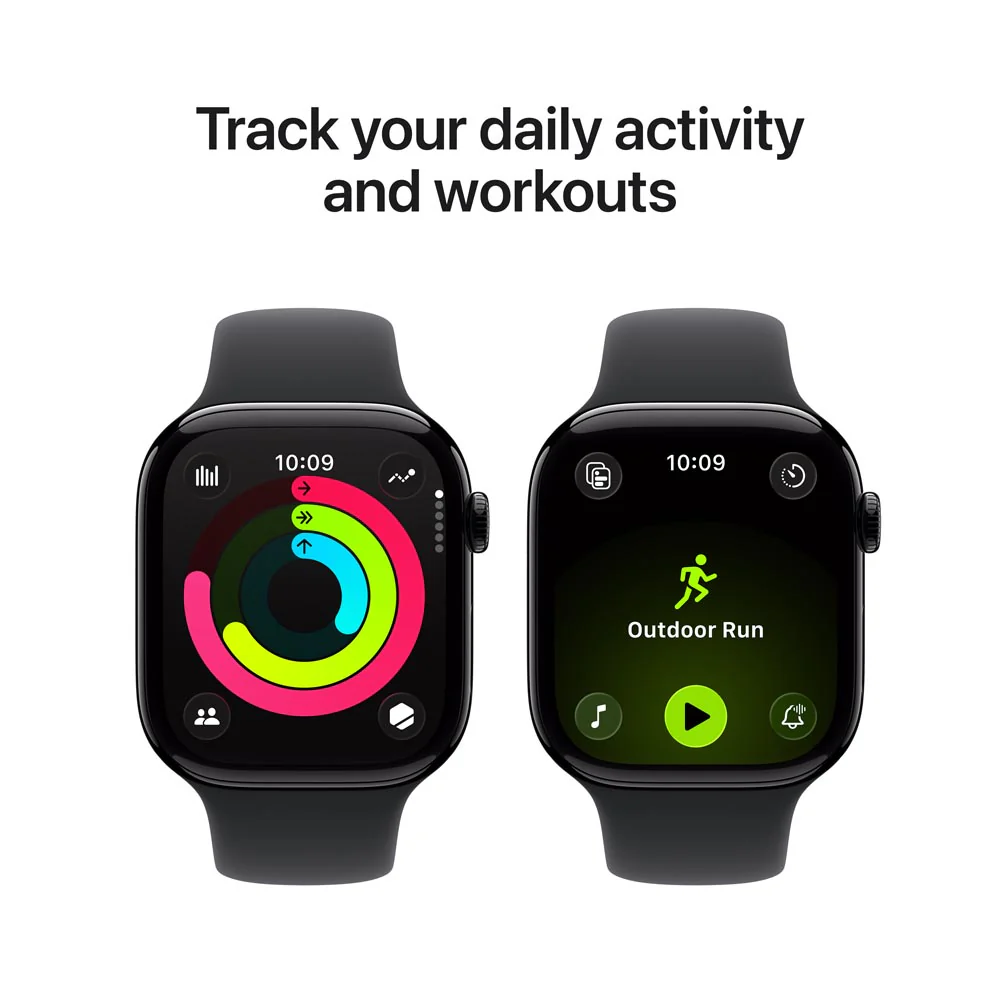 Apple Watch Series 11 GPS 46mm Jet Black Aluminium Case with Black Sport Band - M/L - Image 4