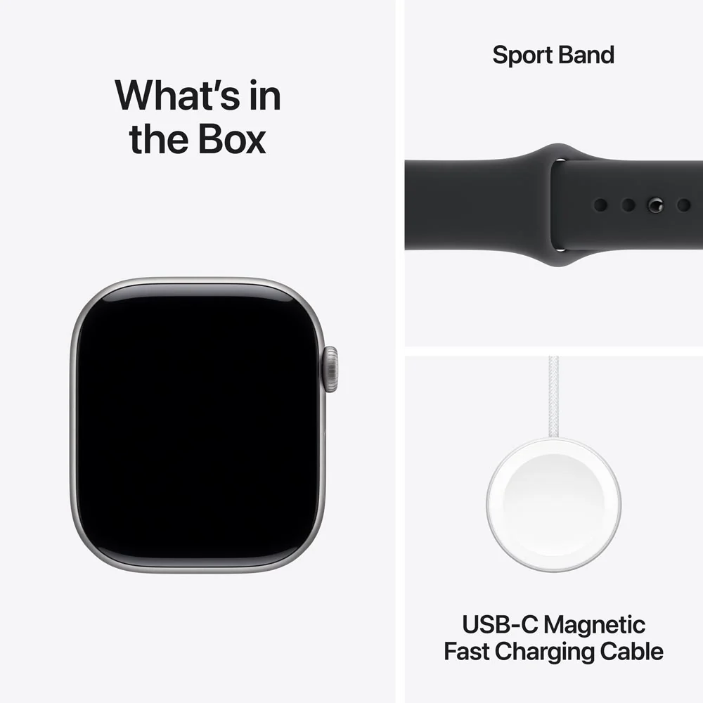 Apple Watch Series 11 GPS 46mm Space Grey Aluminium Case with Black Sport Band - M/L - Image 9