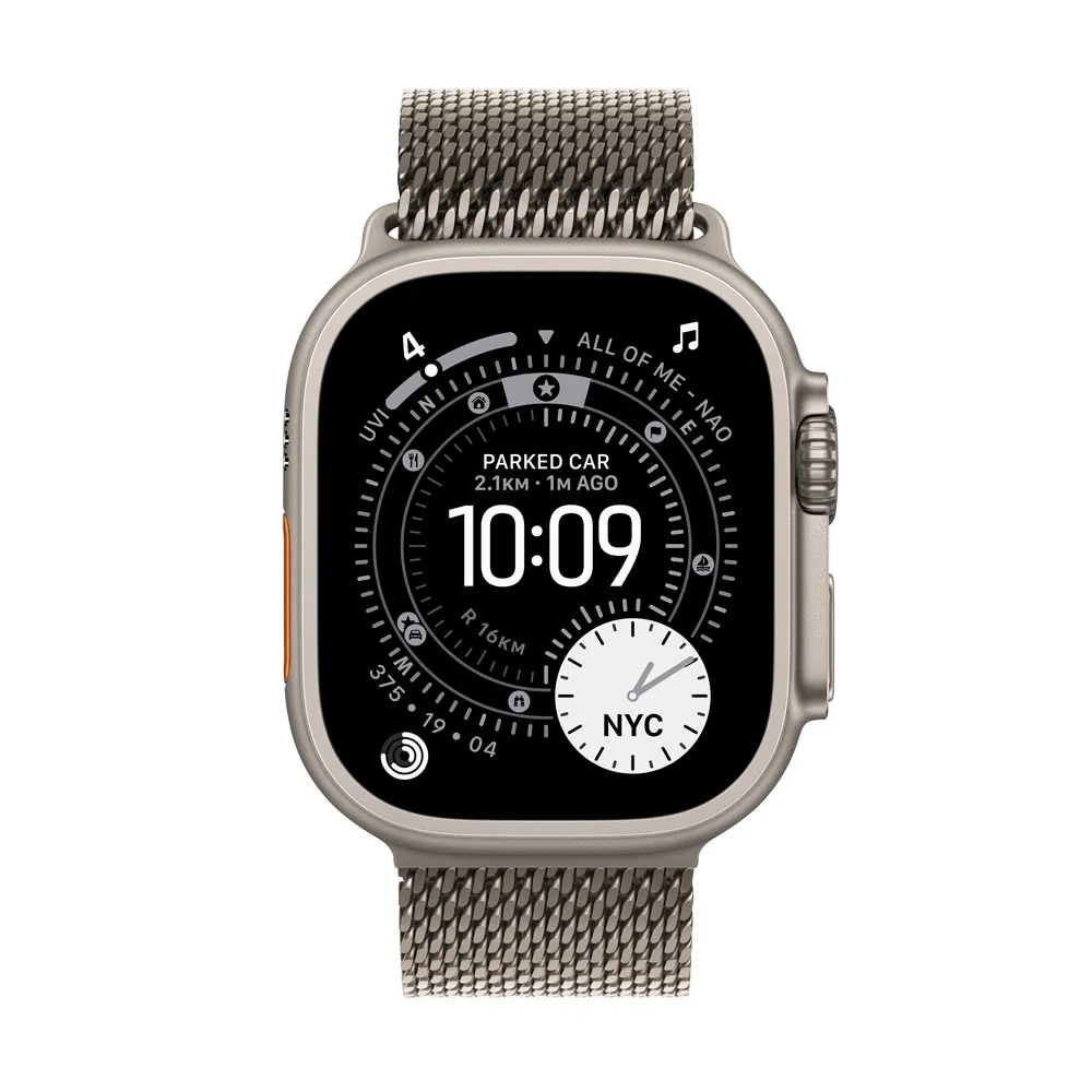 Apple Watch Ultra 3 GPS + Cellular 49mm Natural Titanium Case with Natural Titanium Milanese Loop - Large - Image 2