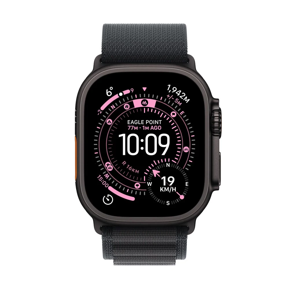 Apple Watch Ultra 3 GPS + Cellular 49mm Black Titanium Case with Black Alpine Loop - Large - Image 2