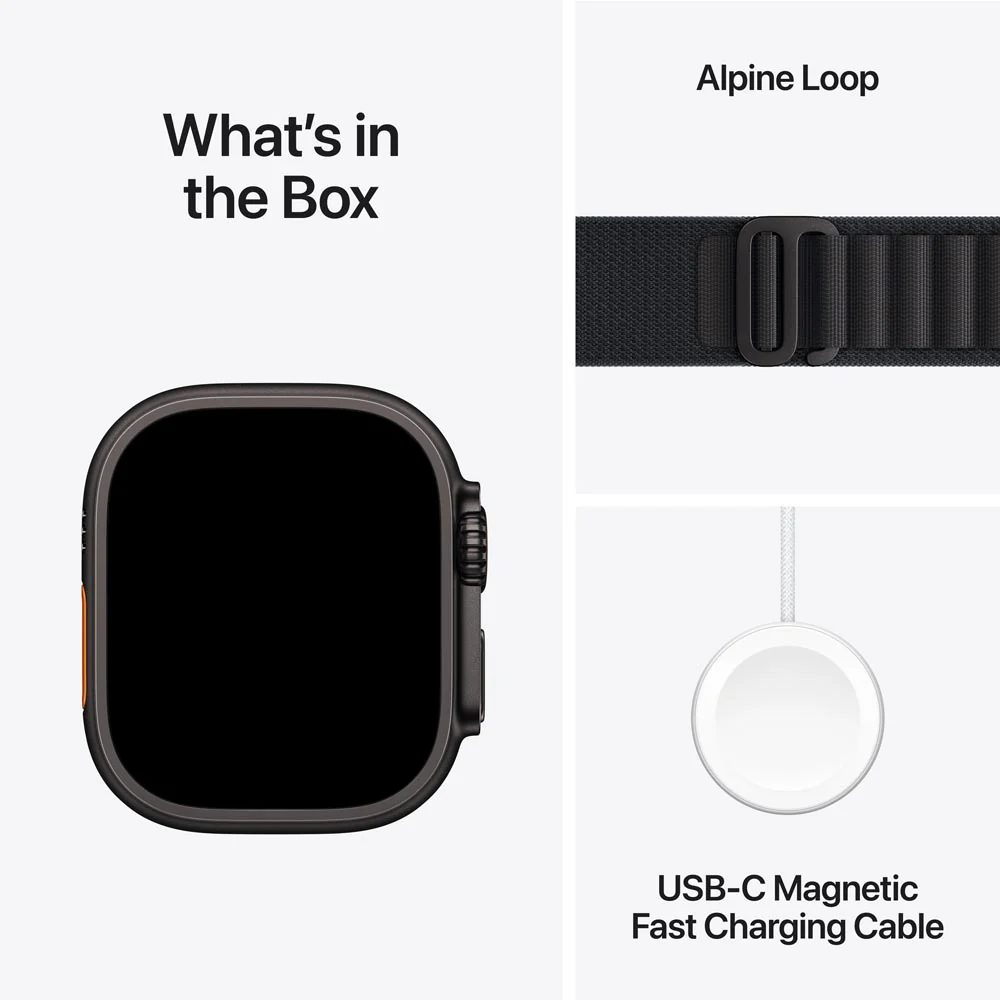 Apple Watch Ultra 3 GPS + Cellular 49mm Black Titanium Case with Black Alpine Loop - Large - Image 8