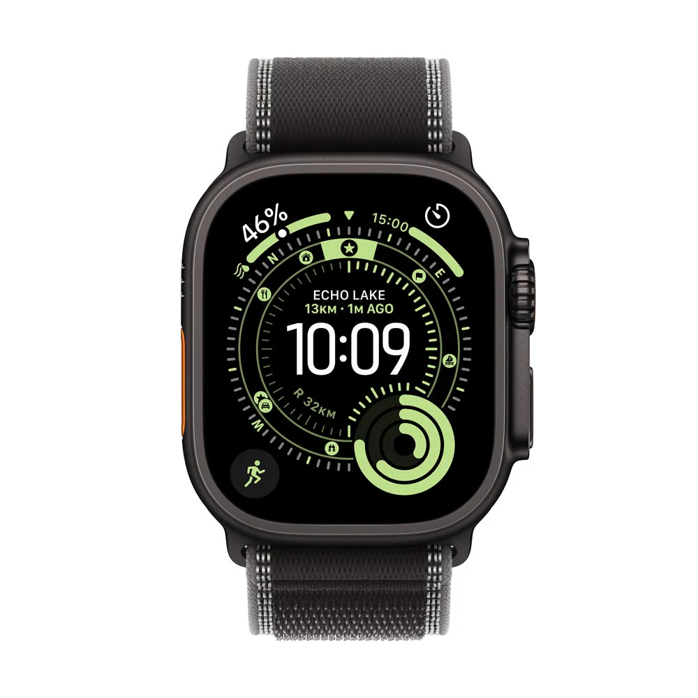 Apple Watch Ultra 3 GPS + Cellular 49mm Black Titanium Case with Black/Charcoal Trail Loop - S/M - Image 2
