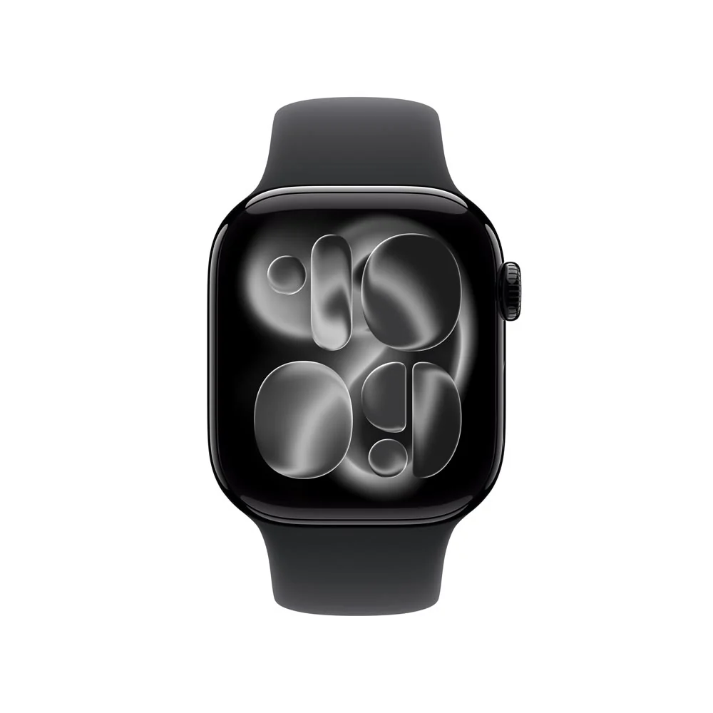 Apple Watch Series 11 GPS + Cellular 42mm Jet Black Aluminium Case with Black Sport Band - M/L - Image 2