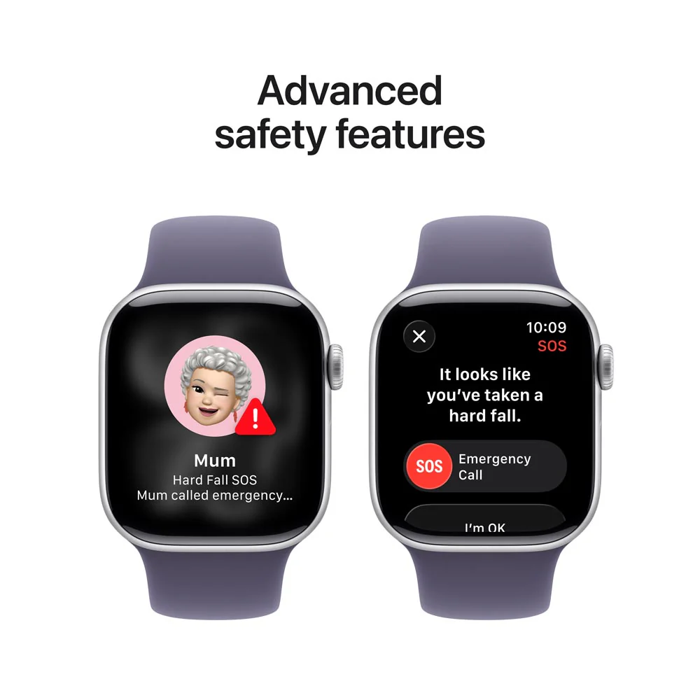 Apple Watch Series 11 GPS + Cellular 42mm Silver Aluminium Case with Purple Fog Sport Band - S/M - Image 6