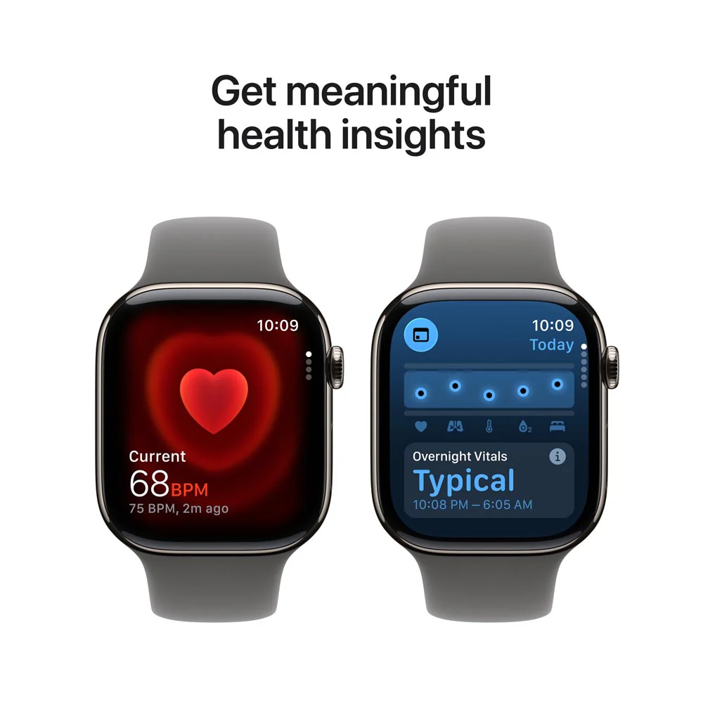 Apple Watch Series 11 GPS + Cellular 42mm Natural Titanium Case with Stone Grey Sport Band - M/L - Image 5
