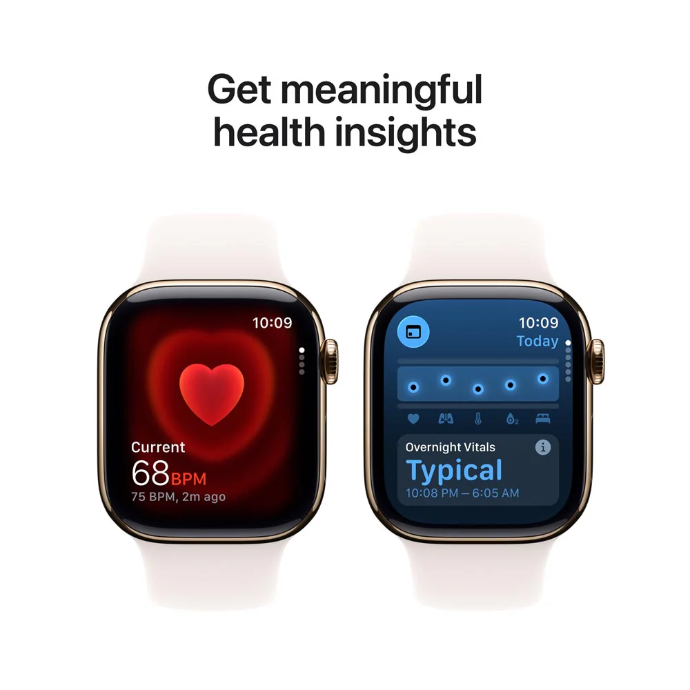 Apple Watch Series 11 GPS + Cellular 42mm Gold Titanium Case with Light Blush Sport Band - S/M - Image 5