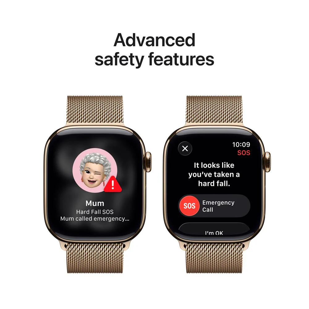 Apple Watch Series 11 GPS + Cellular 42mm Gold Titanium Case with Gold Milanese Loop - Image 6