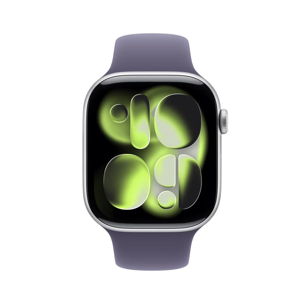 Apple Watch Series 11 GPS + Cellular 46mm Silver Aluminium Case with Purple Fog Sport Band - S/M - Image 2